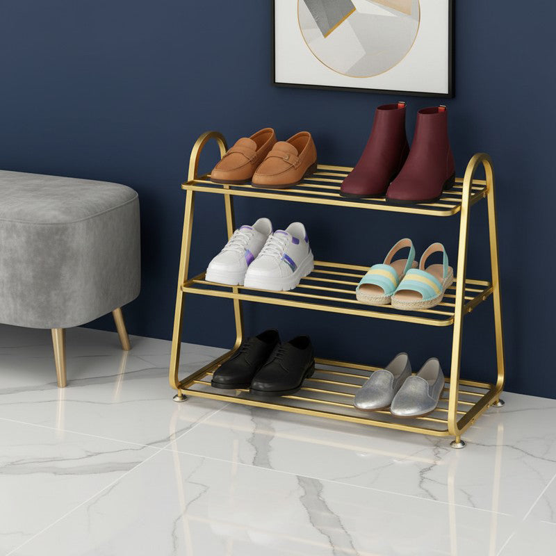 Shoehive 3-tier Metal Shoe Rack - Gold media 3