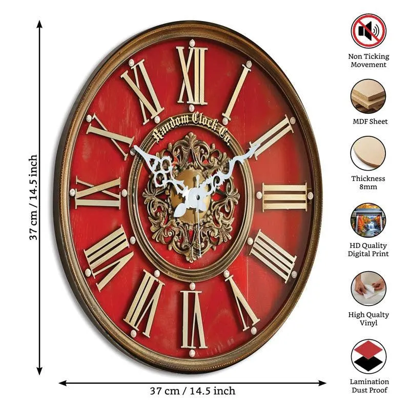 Inez Red 3D Printed MDF Wall Clock media 6
