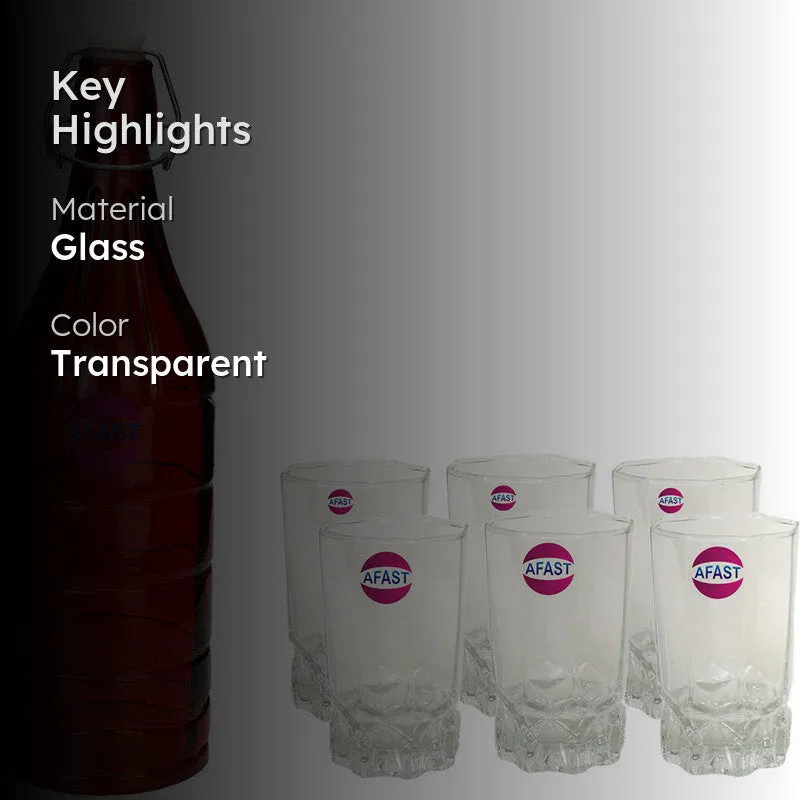 Risa 1000 mL Water Bottle With 300 mL Glass - Seven Piece Set media 2