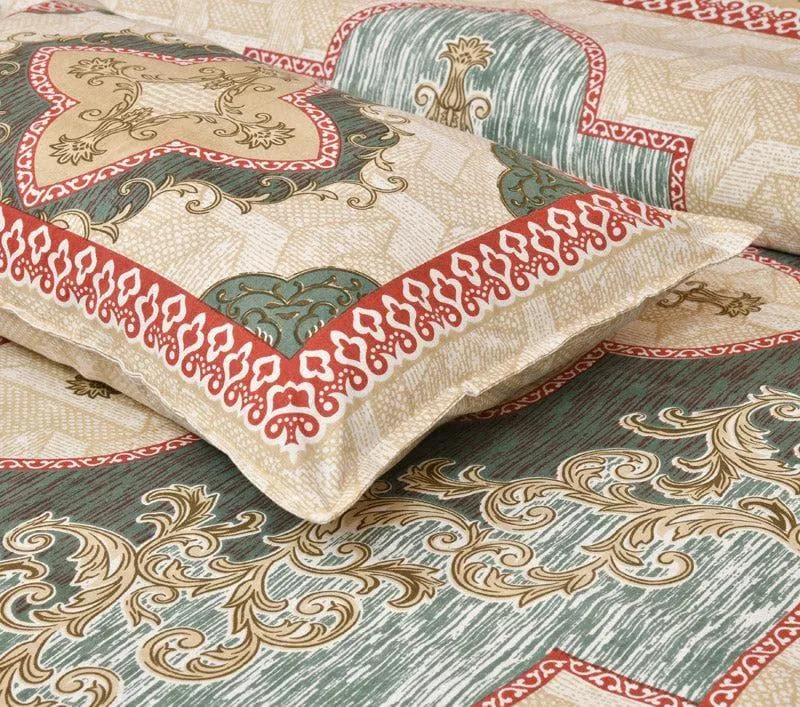Neelakshi Ethnic Cotton Bedsheet (Beige) - 160 TC media 6
