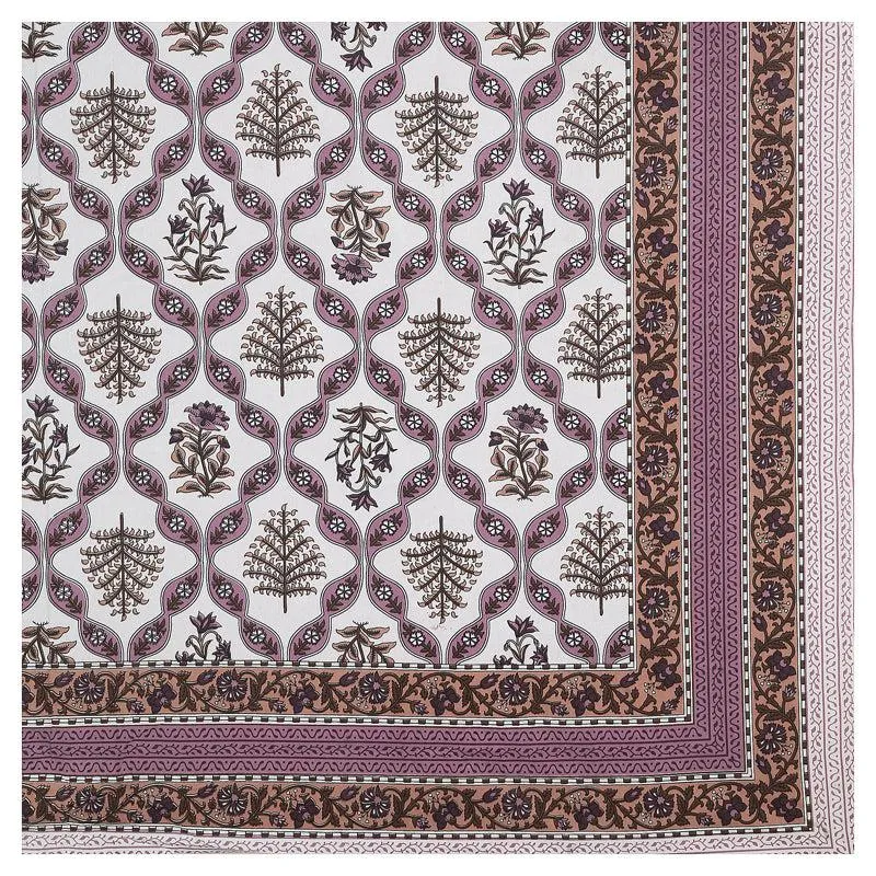 Yashasvi Ethnic Cotton Bedsheet (Purple,White) - 180 TC media 5