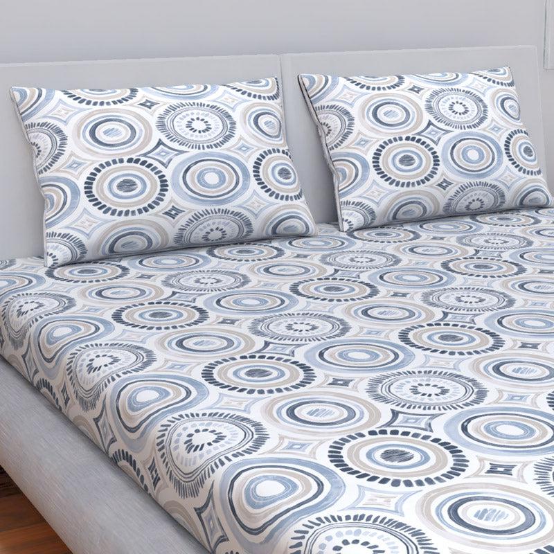 Himeya Comfort Percale Africana Cotton Bedsheet (Blue) - 120 TC media 3
