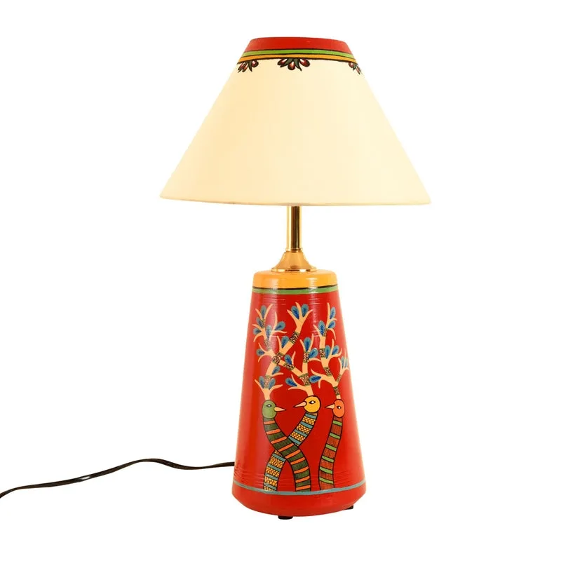 Birdo Chirp Terracotta Table Lamp - Multicolor - 13