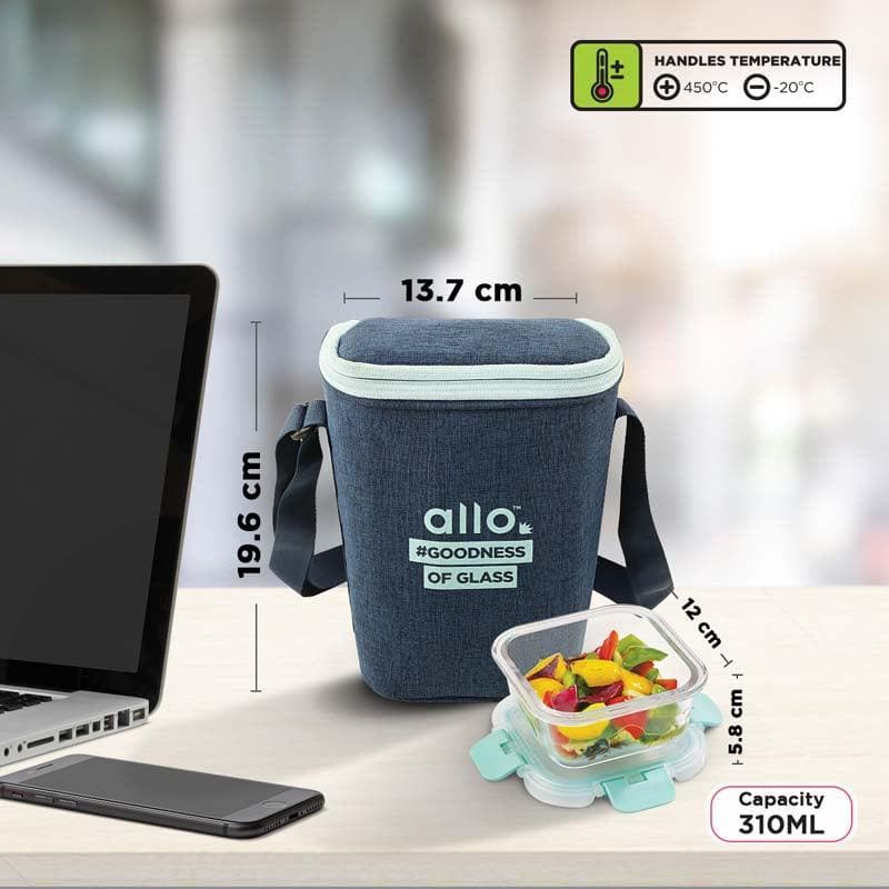 Jonas Lunchbox With Square Navy Bag (310 ML) - Set Of Three media 7
