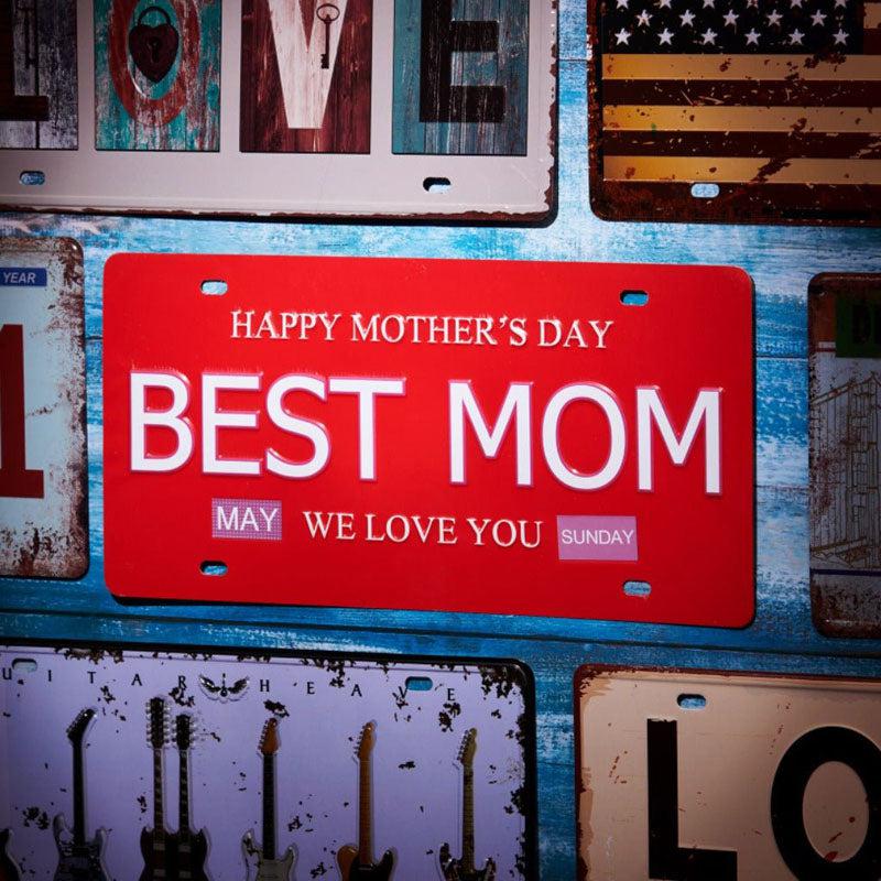 Happy Mothers Day Sign Plate Metal Wall Accent