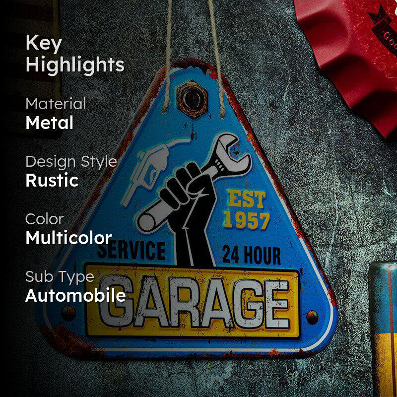 24 Hour Garage Services Retro Metal Wall Accent media 2