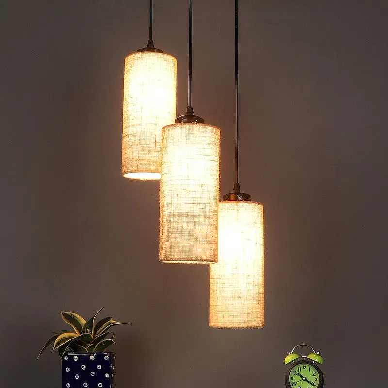 Cylentra Triple Metal Ceiling Lamp - Beige media 1