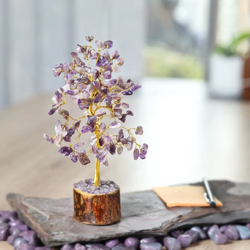 Healing Amethyst Gemstone Tree Decorative Showpiece media 3