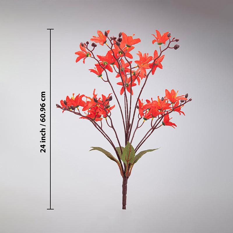 Faux Everlasting Cymbidium Orchid Flower Bunch - Orange media 4