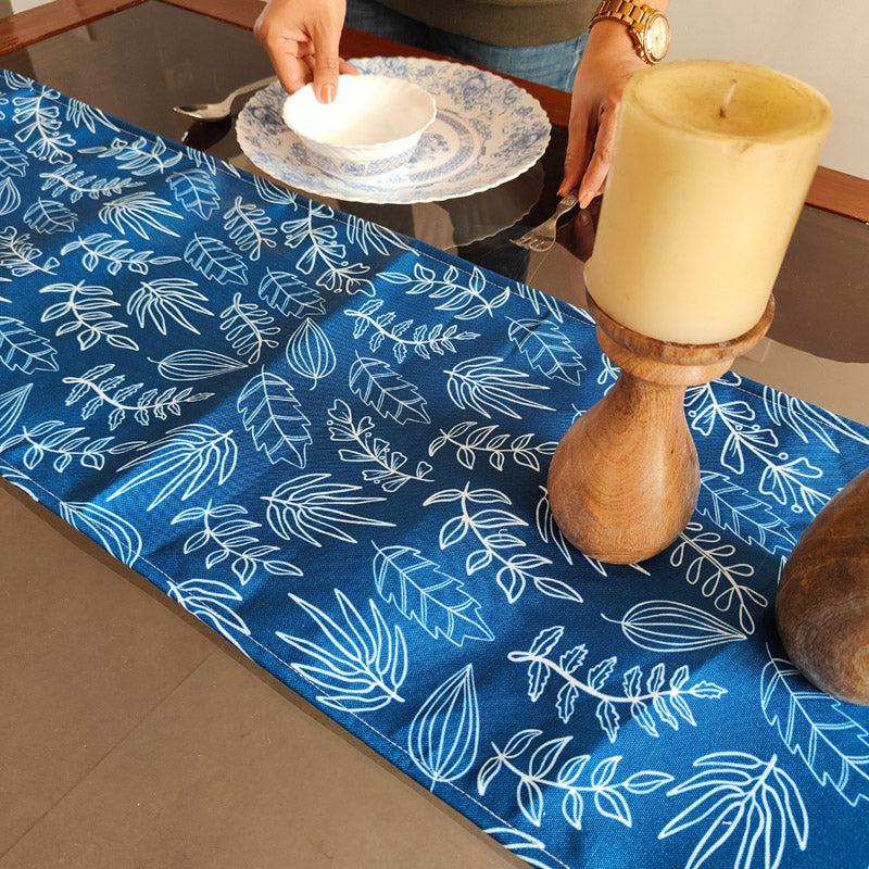 Indigo Flora Poly Canvas Table Runner media 4