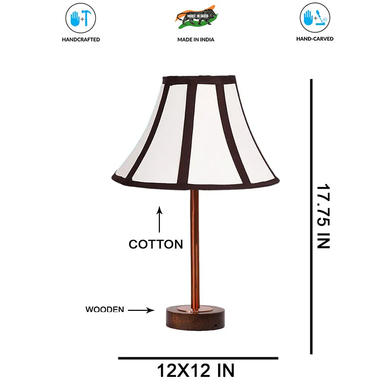 Stripra Rodin Wooden Table Lamp - White,Copper,Brown media 7