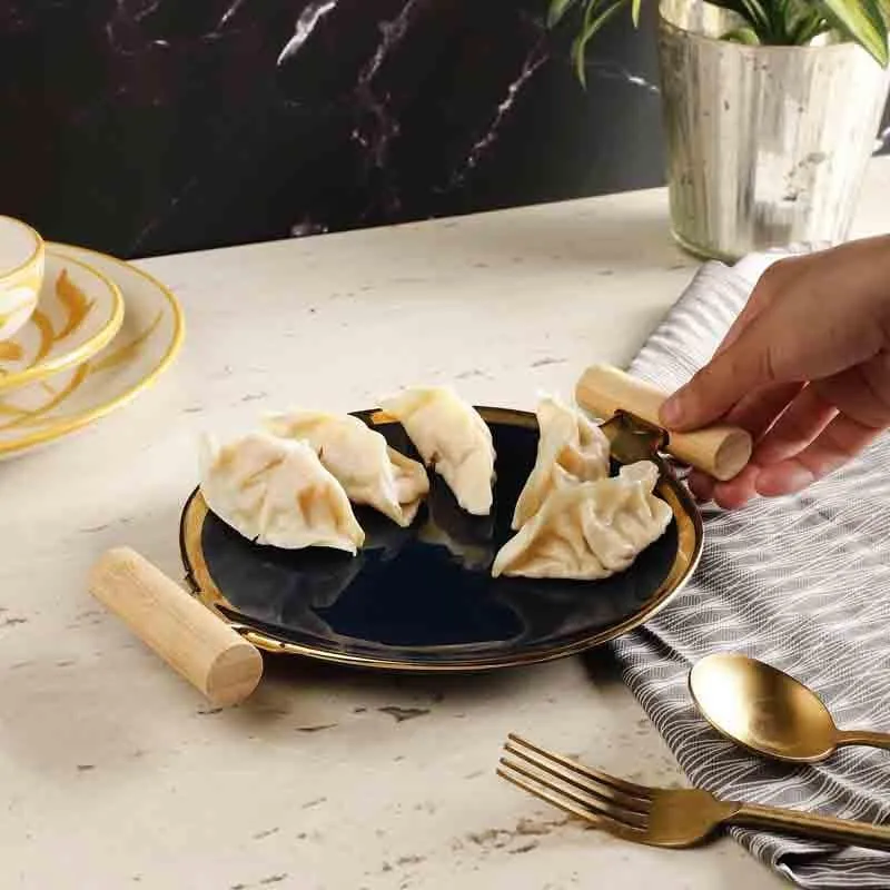 Moonshine Ceramic Platter With Handles - Royal Blue media 4