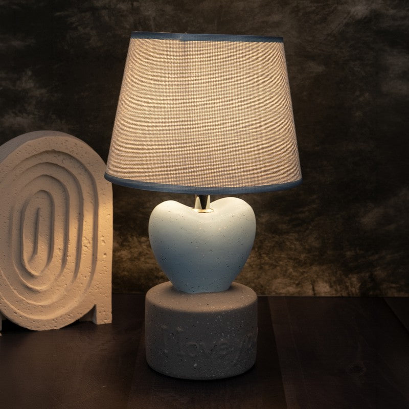 AarviDecor Everly Decorative Fabric Table Lamp - Blue