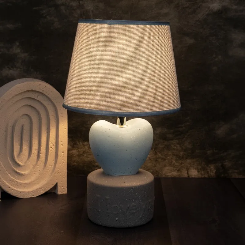 AarviDecor Everly Decorative Fabric Table Lamp - Blue media 1