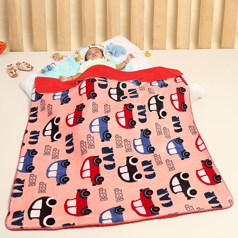 Monte Carlo Car Cuddle Kids Blanket (Peach)- 500 GSM