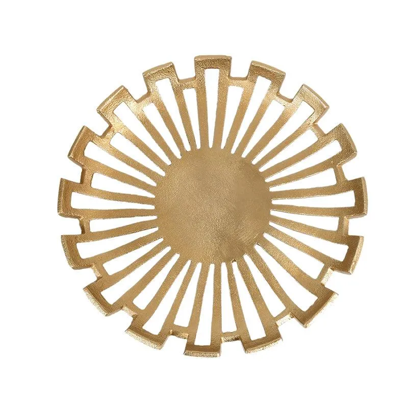 Ajra Flora Serving Tray - Golden media 4