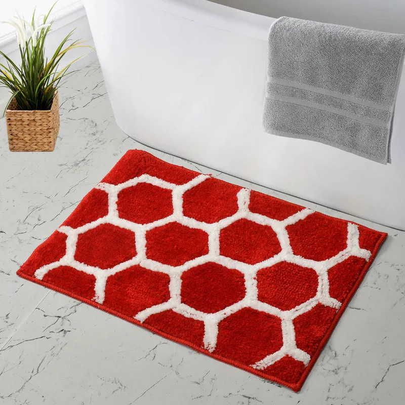 Trevona Cotton Bath Mat - Red media 3