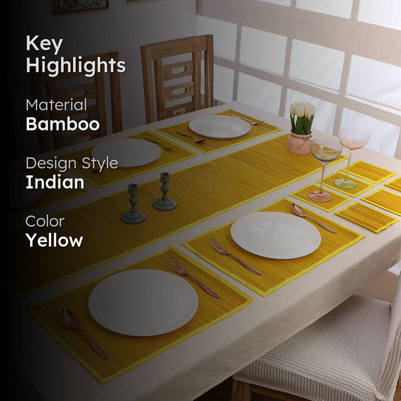 Woodland Nest Bamboo Kitchen Linen Set (Yellow) - Thirteen Piece Set media 2