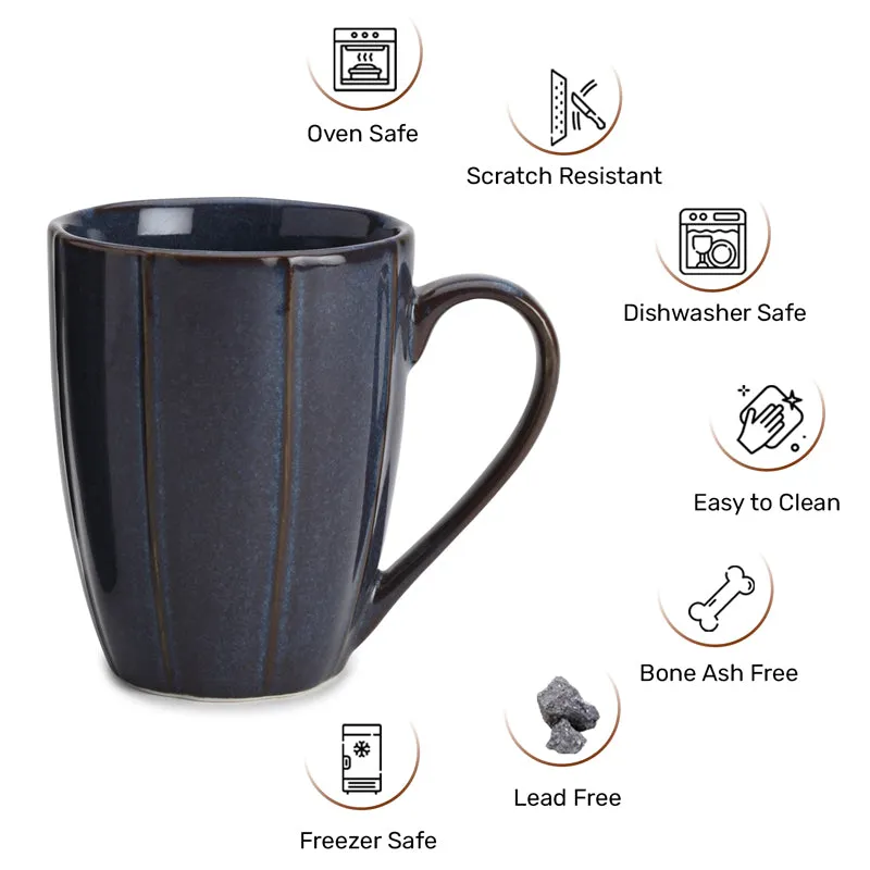 Ciro Porcelain Coffee Mug (300 mL Each/Blue) - Set of Two media 6