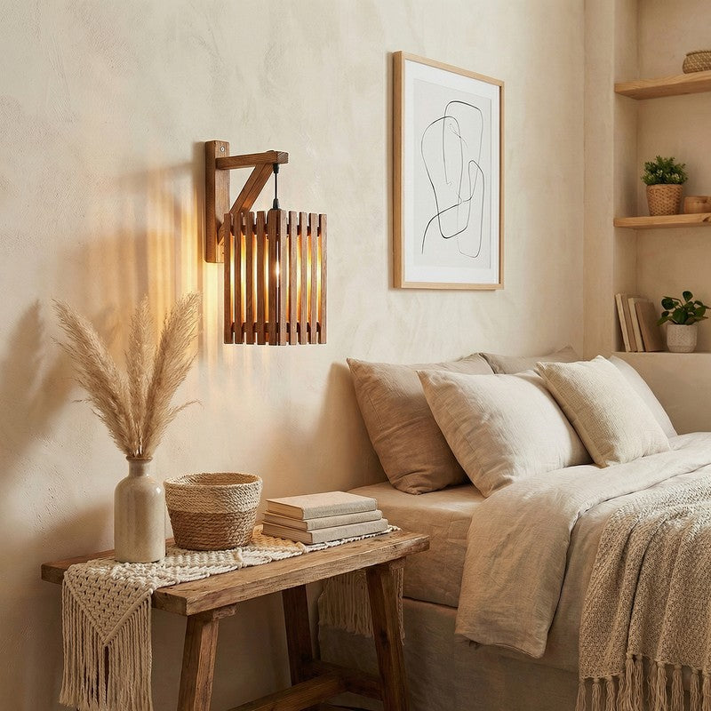 LineCraft Wooden Wall Lamp - Brown media 3