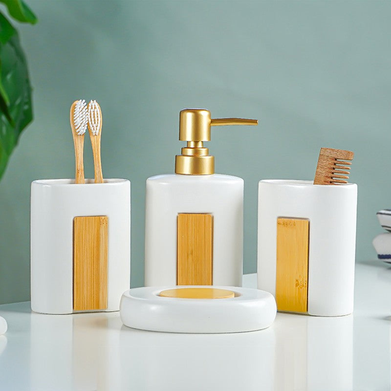 FlowCraft Ceramic Bathroom Set - Four Piece Set