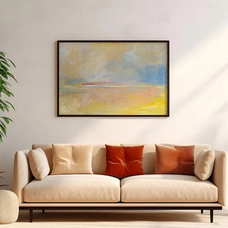 Abstract Sunset Aura Canvas Wall Painting - Black Frame media 4