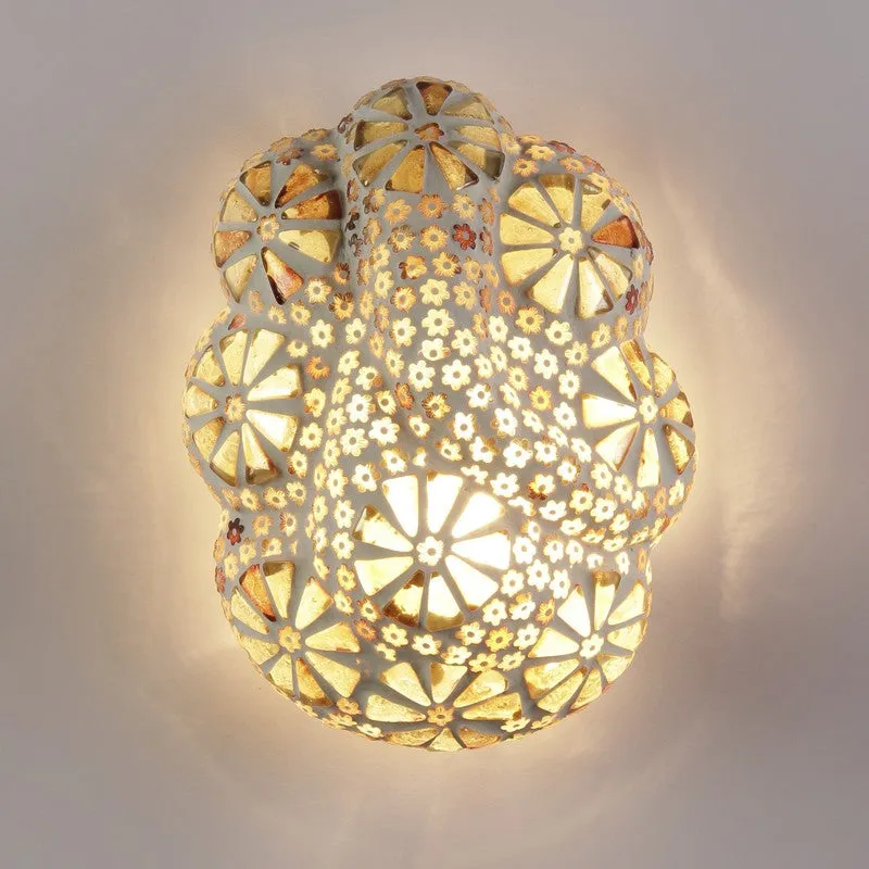 Mangalam Ganesha Glass Wall Lamp - White media 5