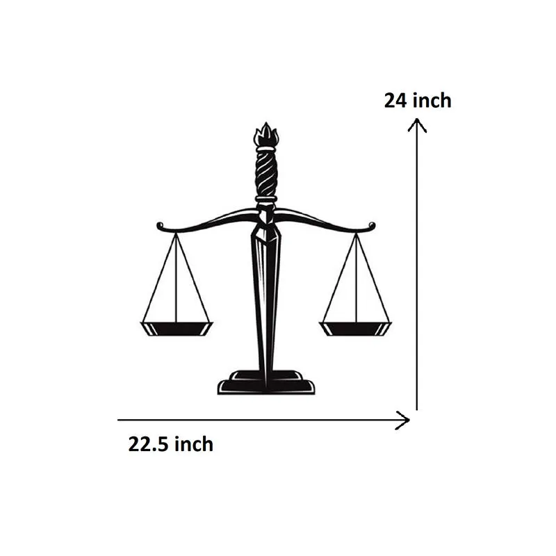 Sword Scales Of Justice Black Iron Wall Accent media 5