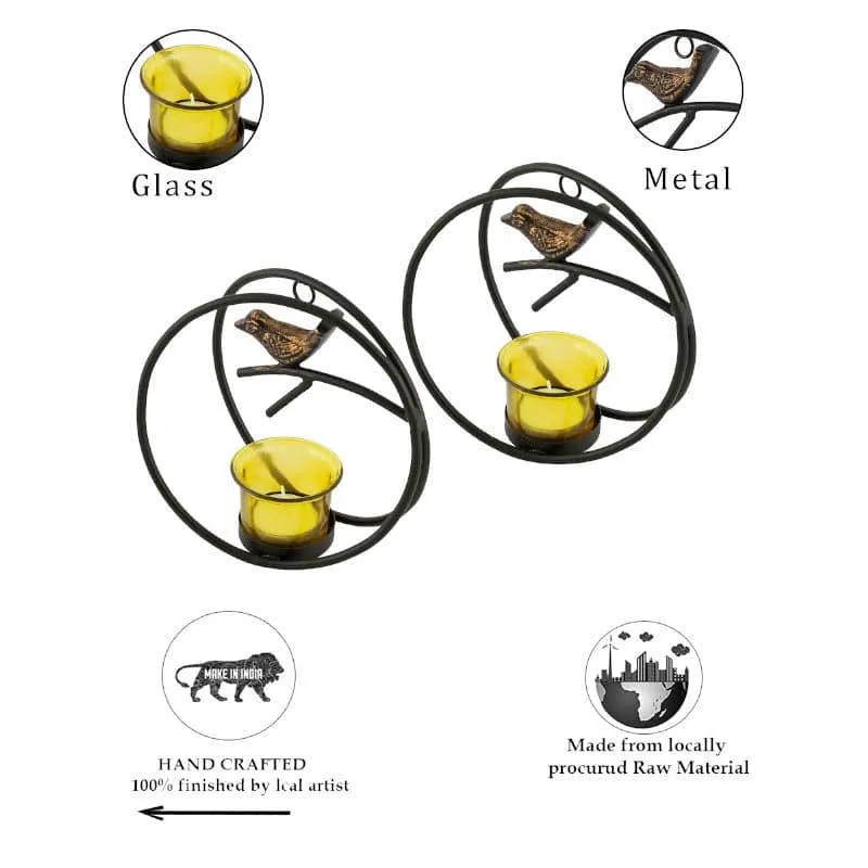 Bird Ring Candle Holder (Yellow) - Set Of Two media 5