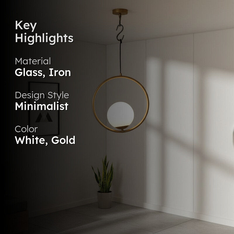 Halo Ring Glass Ceiling Lamp media 2