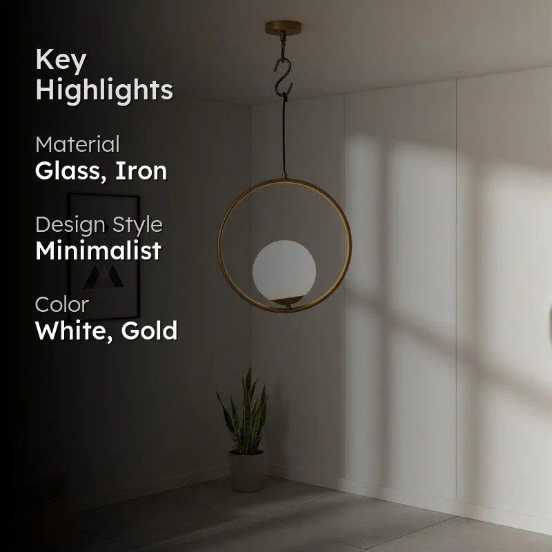 Halo Ring Glass Ceiling Lamp media 2