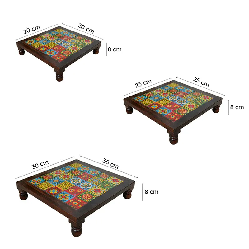 Visara Ethnic Mango Wood Stool media 6