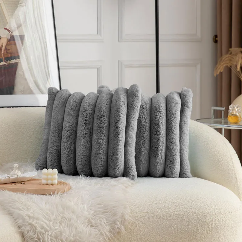 Stripe Luxe Cushion Cover Set (Grey) - Set Of Two media 3