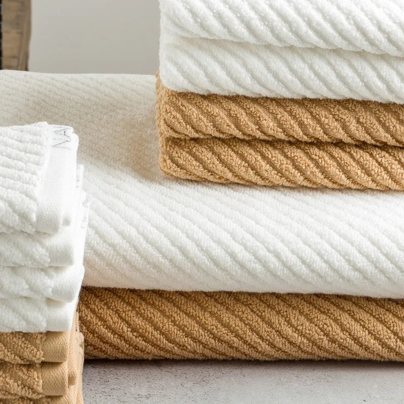 Nautica Riviera Soft Cotton Towel Set (White & Light Tan) - Fourteen Piece Set media 5
