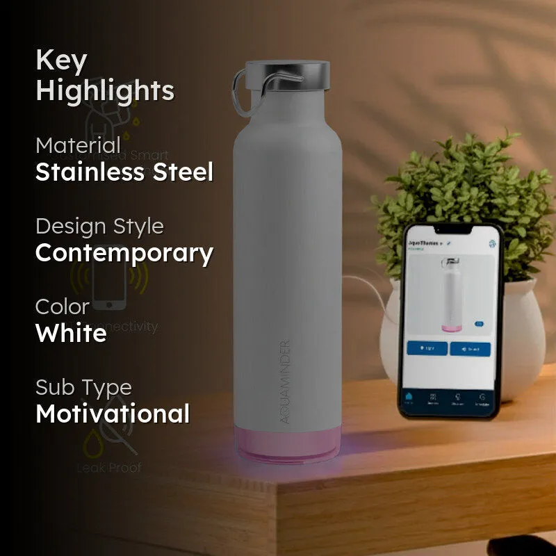 Hot & Cold Mate Smart Water Bottle - White (600 mL) media 2