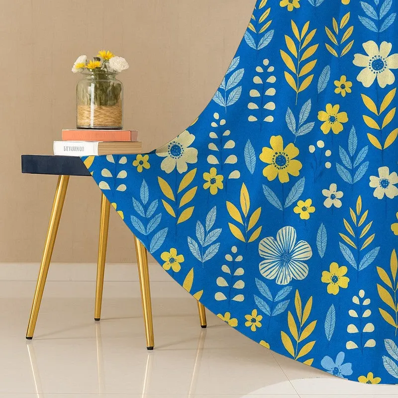 PetalPop Cotton Curtain - Blue,Yellow media 4