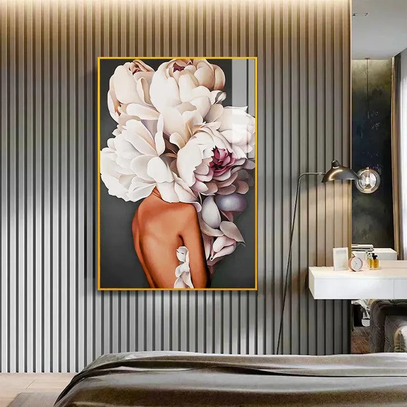 Garden Coronet Floral Canvas Wall Art With Frame - Gold media 1