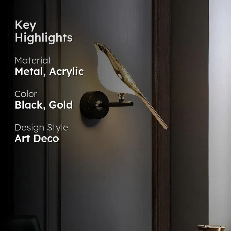 Perched Glow Acrylic & Metal Wall Lamp media 2