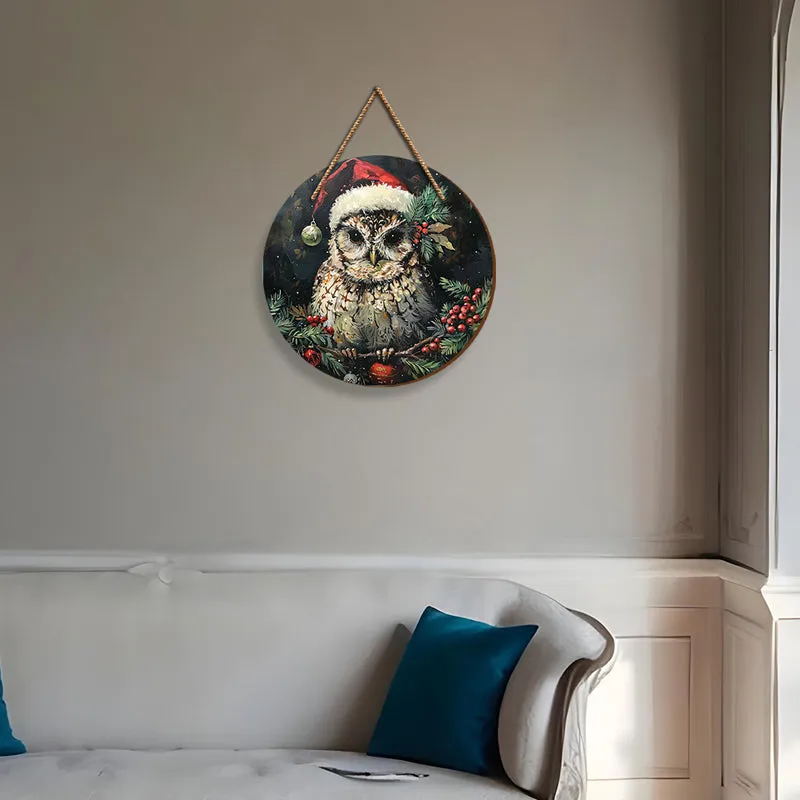 Hoot And Holly Festive MDF Wall Hanging media 5