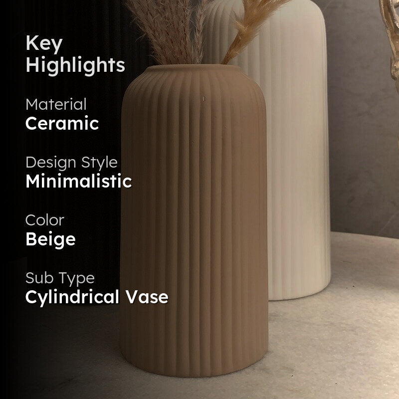 Ceramiq Luxe Ceramic Vase - Beige media 2
