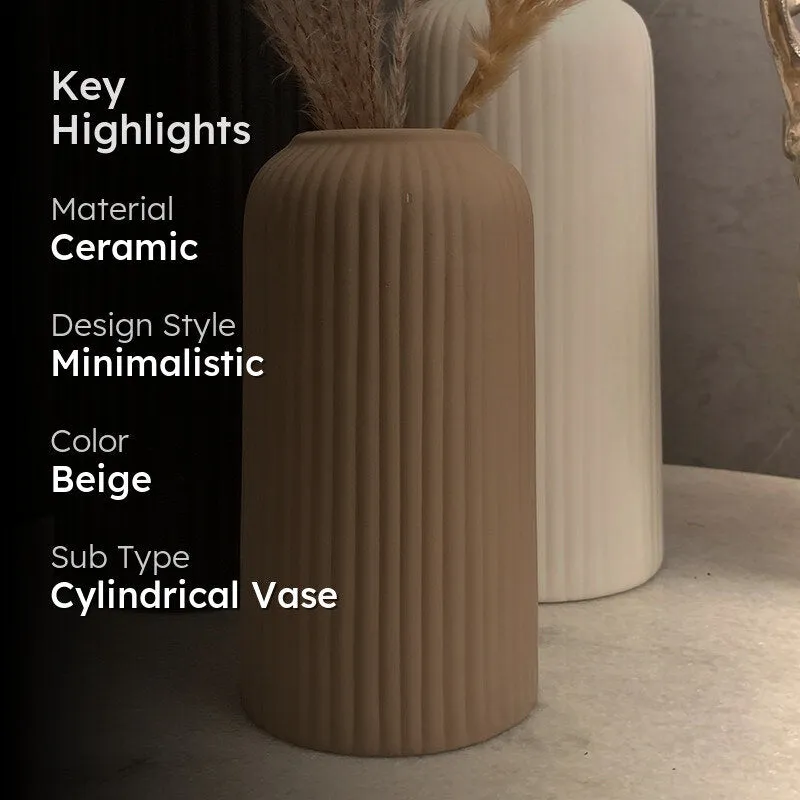 Ceramiq Luxe Ceramic Vase - Beige media 2