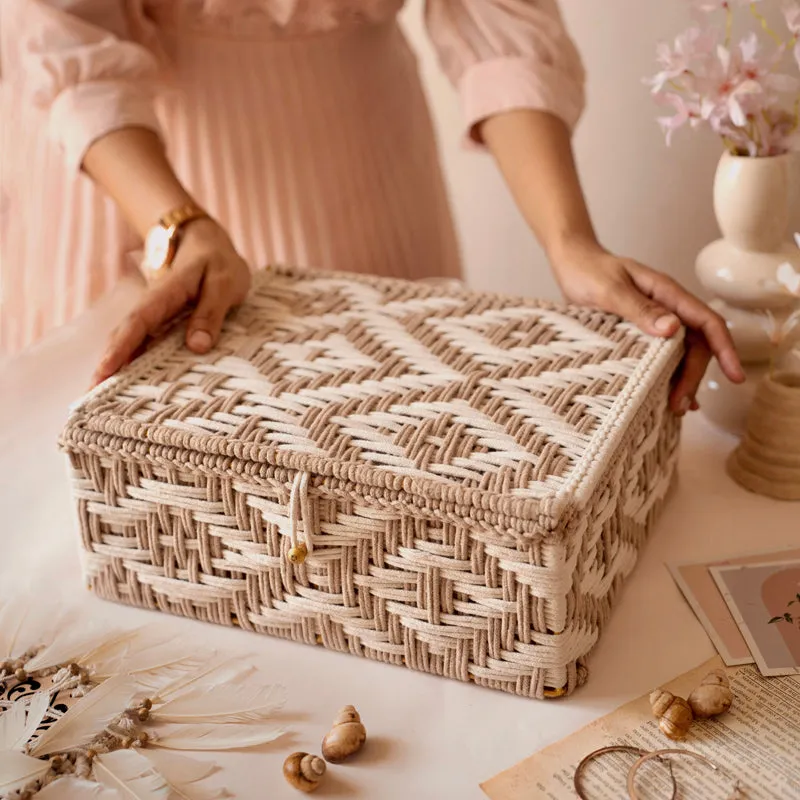 Weavra Macrame (Metal,Cotton) Storage Basket media 3