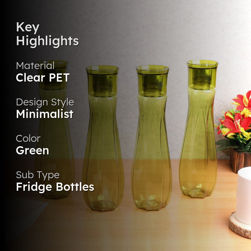 HydraCurve Green Clear PET Bottle (1000 mL Each) - Set Of Four media 2