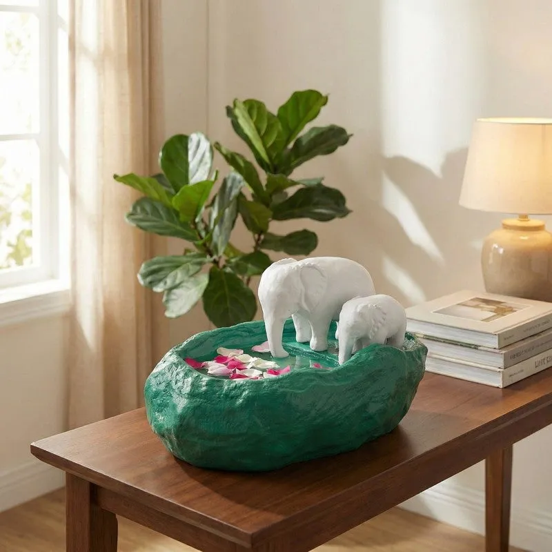 Elephant Family Decorative Resin Urli media 4