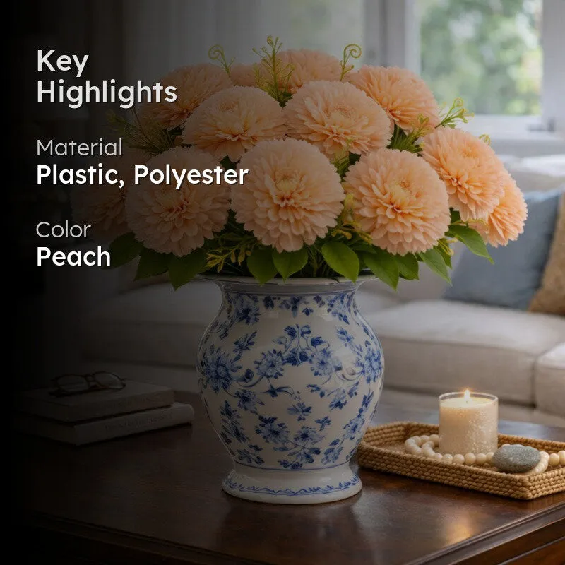 Florisse Artificial Hydrangea Flower (Peach) - Set Of Four media 2