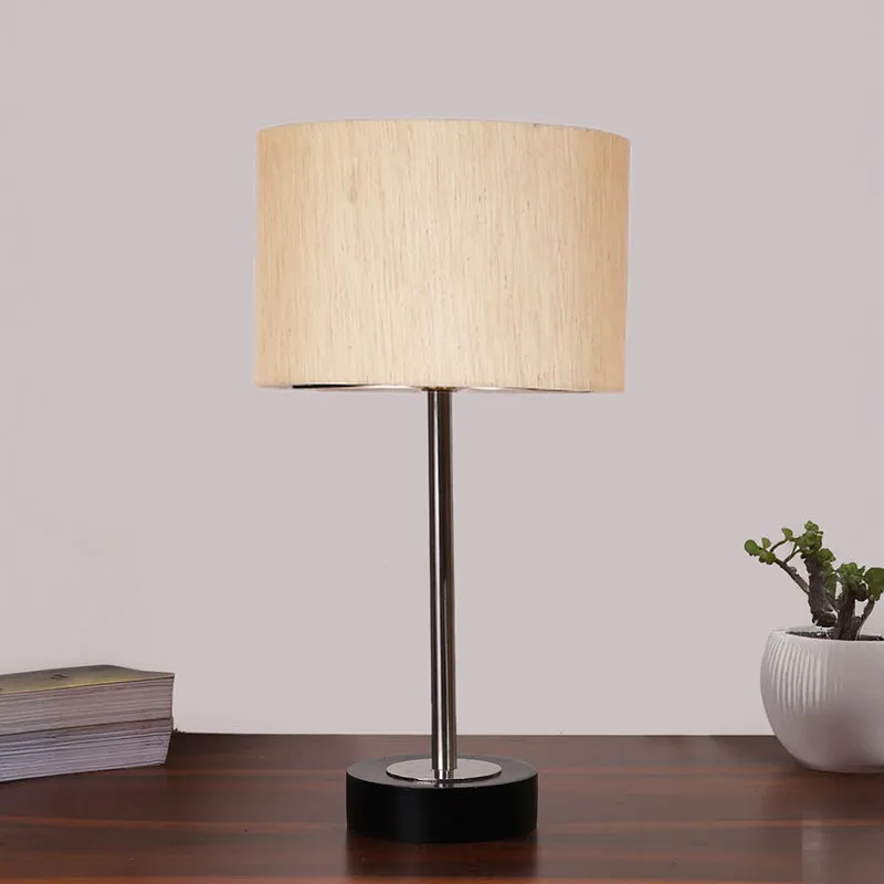 Cotin I Rodin Wooden Table Lamp - Beige,Silver,Black media 3