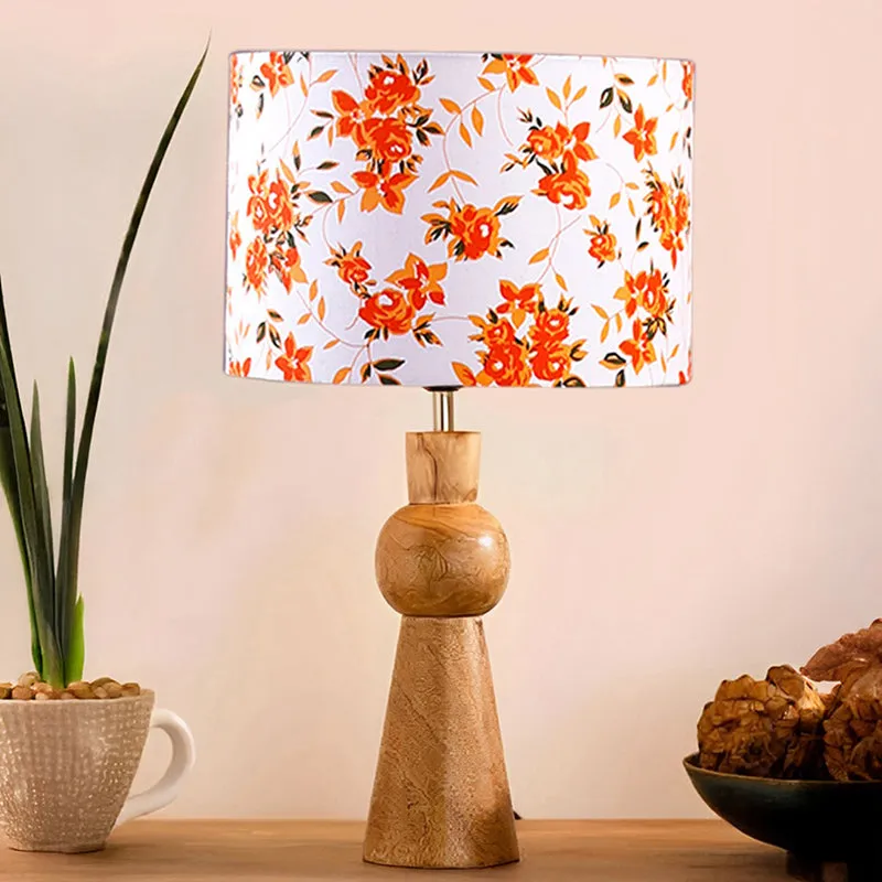 Blush Fabric Table Lamp - Orange,White,Brown media 3