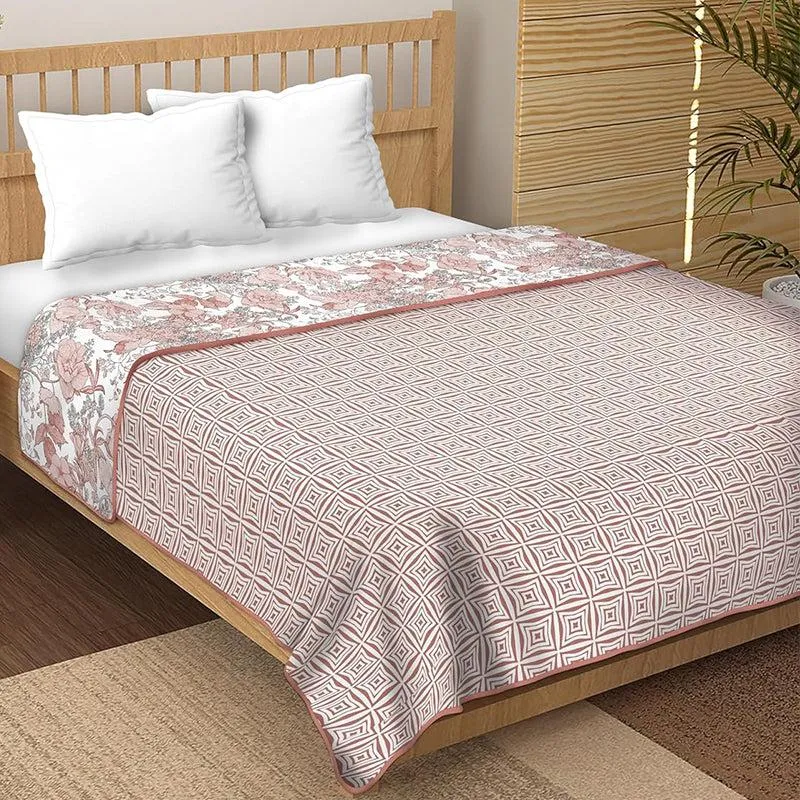 Mohita Reversible Cotton Dohar (Pink) - 180 GSM media 5