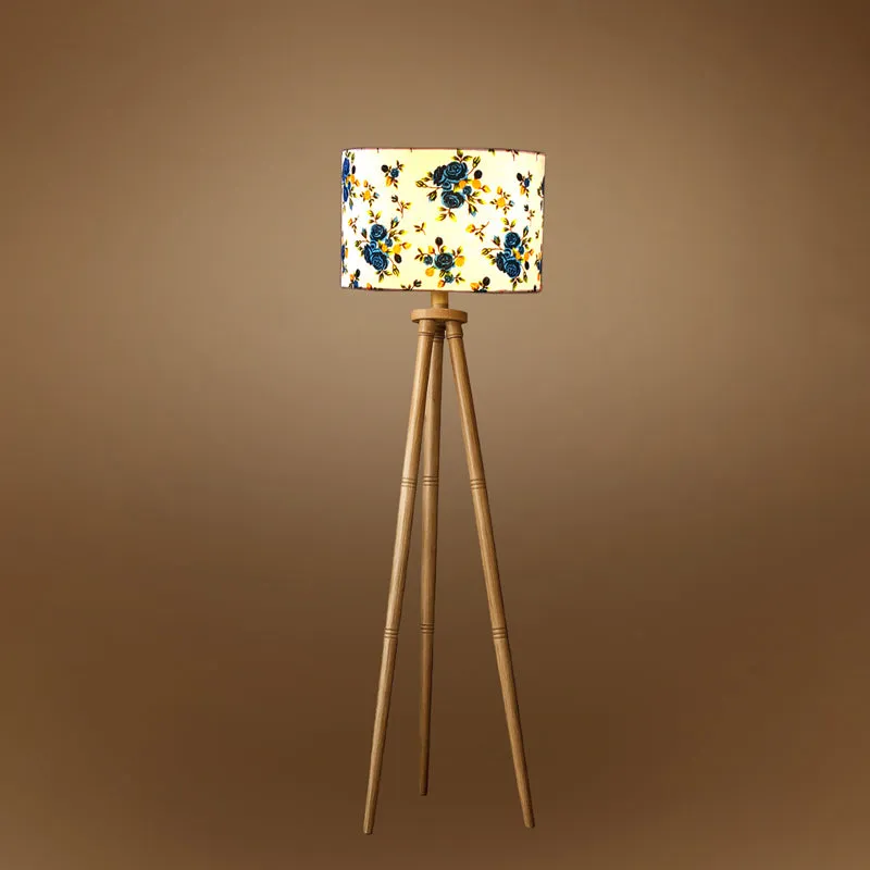 Fleur Tripod Wooden Floor Lamp - White media 6