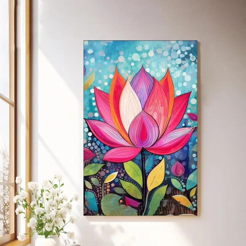 Kaleidoscope Lotus Wall Art Without Frame media 2